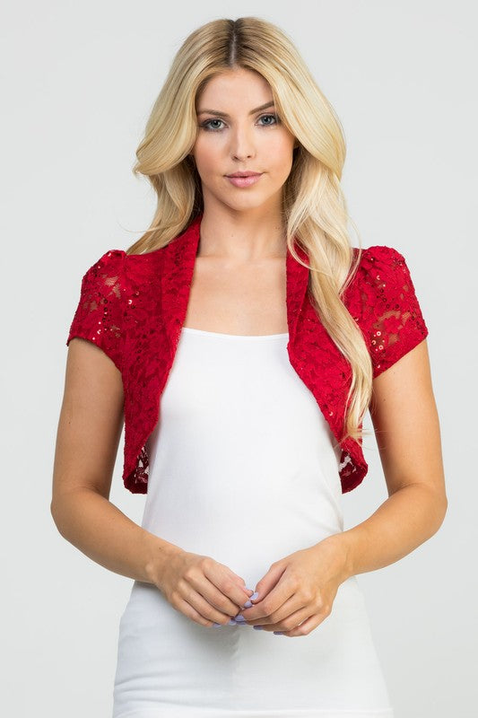 Dazzling Nights Lace Bolero Jacket
