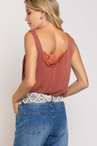 Summery Twisted Strap Sleeveless Top-Brick-AVAH