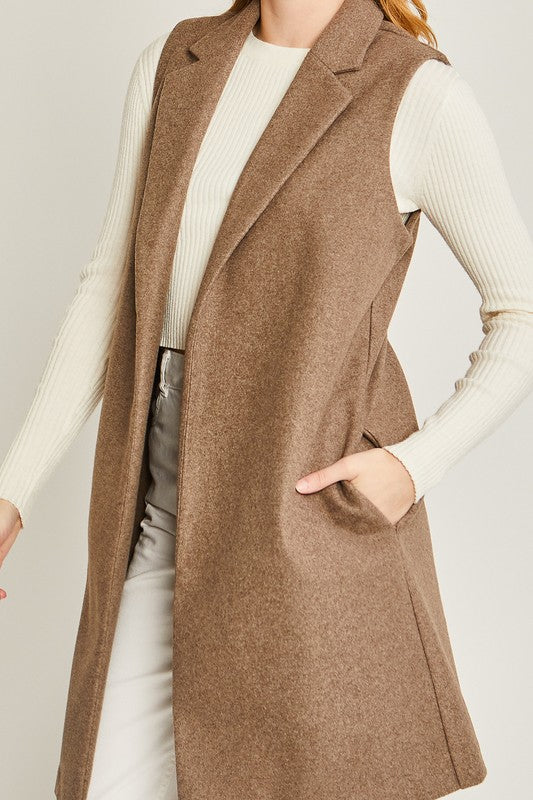 Modern Sophistication Fleece Longline Vest