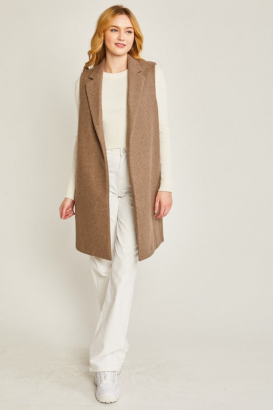 Modern Sophistication Fleece Longline Vest