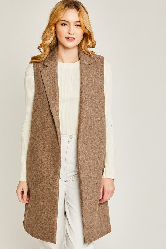 Modern Sophistication Fleece Longline Vest