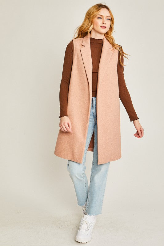 Modern Sophistication Fleece Longline Vest