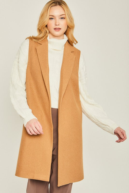 Modern Sophistication Fleece Longline Vest