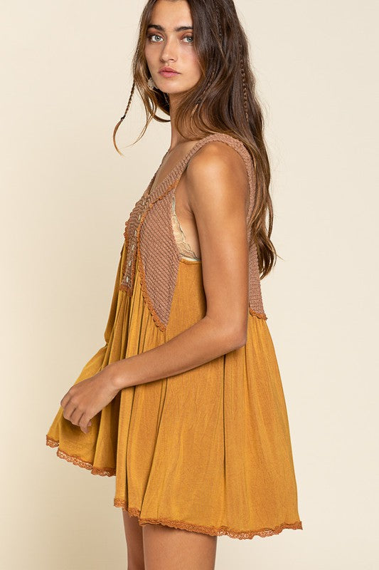 No Excuses Thermal Knit Flowy Tank Top-Mocha-AVAH