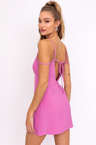 Strappy Serenade Mini Dress-Pink-Avah