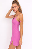 Strappy Serenade Mini Dress-Pink-Avah