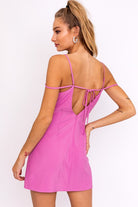 Strappy Serenade Mini Dress-Pink-Avah