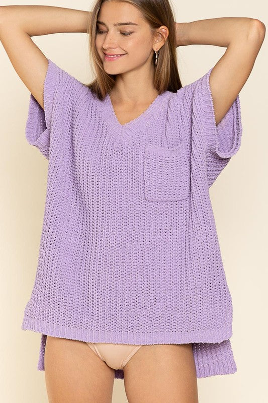 Peaceful Chenille Pullover Sweater - Lavender -Avah