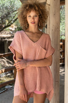 Peaceful Chenille Pullover Sweater - Salmon Pink-Avah