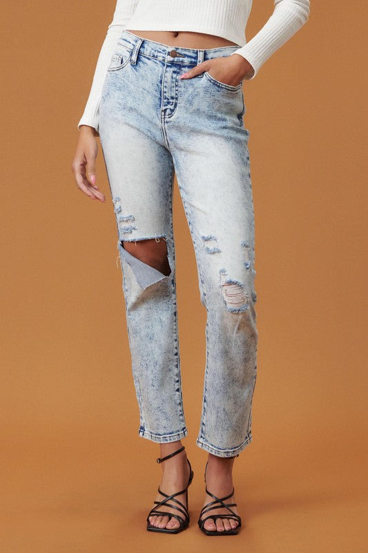 Dakota High-Rise Straight-Leg Ankle Jeans- AVAH