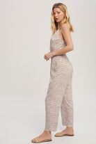 AVAH-Bloom Beauty Sleeveless Floral Jumpsuit-White