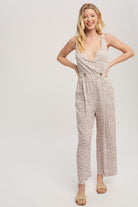 AVAH-Bloom Beauty Sleeveless Floral Jumpsuit-White