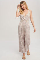 AVAH-Bloom Beauty Sleeveless Floral Jumpsuit-White