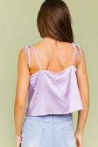 Touch Of Luxe Cowl Neck Cami Top-Lavender-Avah Couture