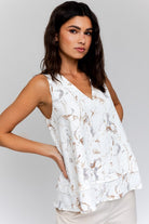 Sweet Touch Sleeveless Top With Layered Bottom-Ivory-AVAH