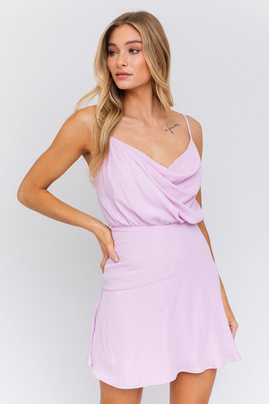 Irresistible Sleeveless Lavender Mini Dress-Avah 