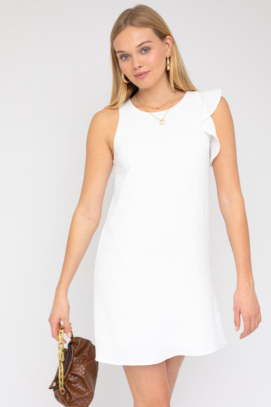 AVAH-Heavenly Delight White Sleeveless Mini Dress