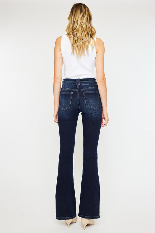 Elevated Essence High-Waisted Skinny Bootcut Jeans-Dark -Avah