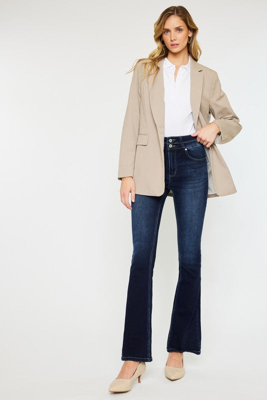 Elevated Essence High-Waisted Skinny Bootcut Jeans-Dark -Avah