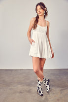 AVAH-Pure Heart White Scoop Neck Sleeveless Romper