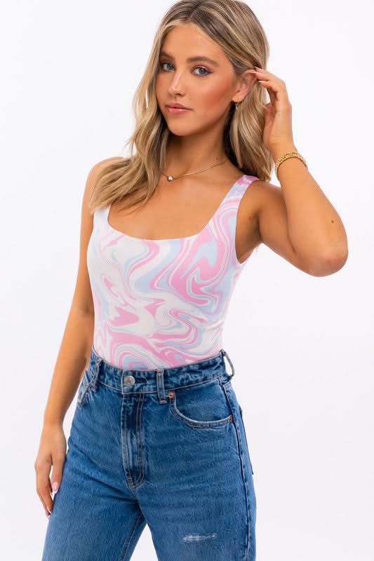 Swirl of Style Sleeveless Bodysuit