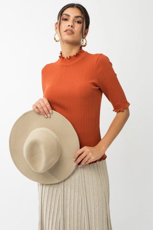 Everything Nice Mock Neck Short Sleeve Top