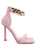 Last Chance Ankle Strap High Heeled Sandal-Pink-AVAH