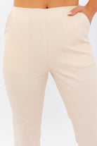 AVAH-Elevated Ease High Waist Cropped Pants-Cream