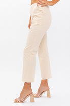 AVAH-Elevated Ease High Waist Cropped Pants-Cream