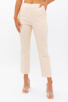 AVAH-Elevated Ease High Waist Cropped Pants-Cream