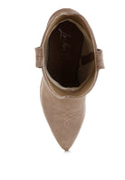 AVAH-Desert Trail Taupe Western Ankle Boots
