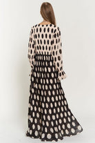 Retro Rendezvous Polka Dot Long Sleeve Maxi Dress-Avah