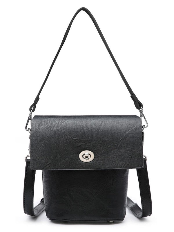 All Things Adorable Crossbody Mini Bucket Bag - Black-Avah