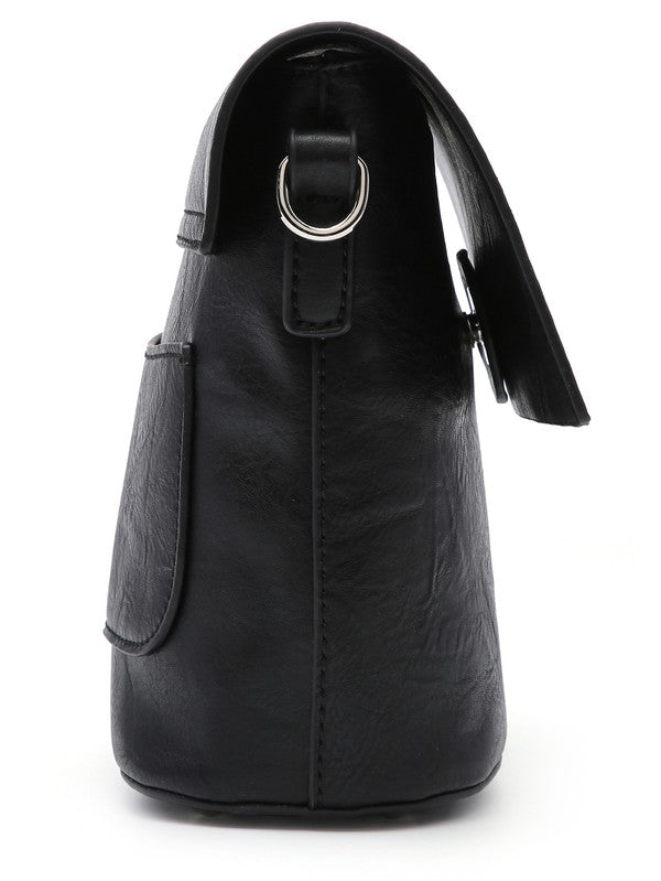 All Things Adorable Crossbody Mini Bucket Bag - Black-Avah
