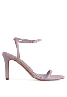 Croc Open Toe Ankle Strap High Heels -Pink-Avah