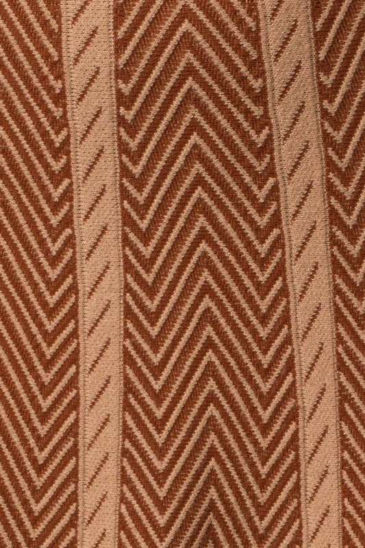 Fall Spice Herringbone Stripe Sweater Skirt - Cinnamon-Avah