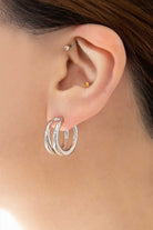 Dublin Double Hoop Earrings-Silver-Avah