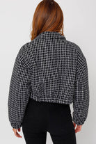 Highlands Cropped Puffer Jacket -Black/White-Avah