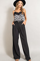 Timeless Straight Leg Trouser Pants-Black-Avah Couture