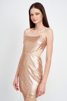 Starlight Soirée Cut-Out Sequin Mini Dress - Ivory-Avah