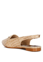 Temptation Croc Slingback Flat Sandals-Beige-Avah