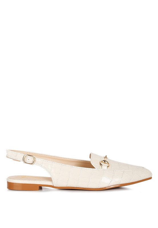 Temptation Croc Slingback Flat Sandals-Taupe-Avah