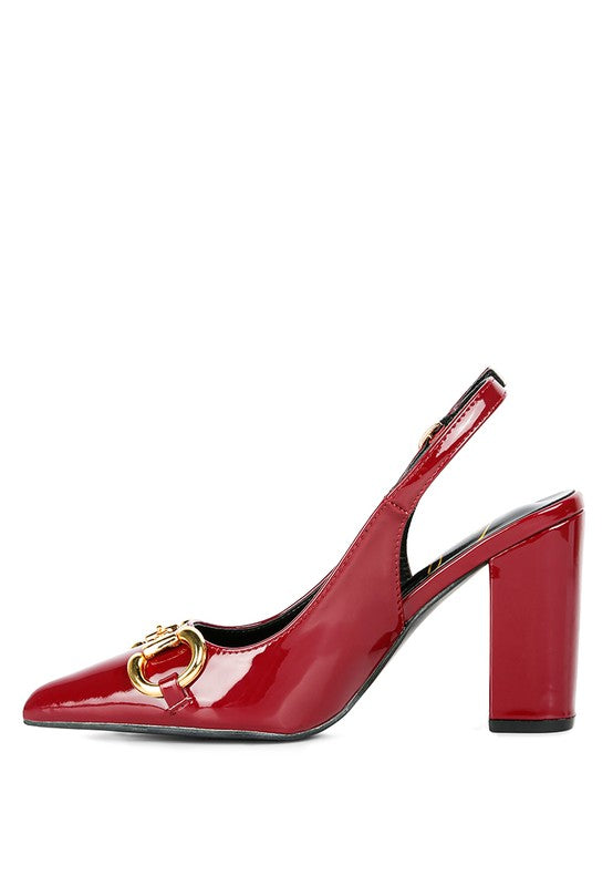 All-Nighter Pointed Toe Slingback Pumps-Burgundy-Avah