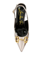 All-Nighter Pointed Toe Slingback Pumps-Champaign Gold-Avah