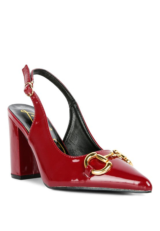 All-Nighter Pointed Toe Slingback Pumps-Burgundy-Avah