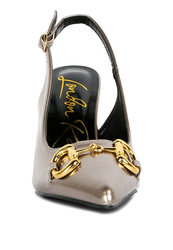 All-Nighter Pointed Toe Slingback Pumps-Champaign Gold-Avah