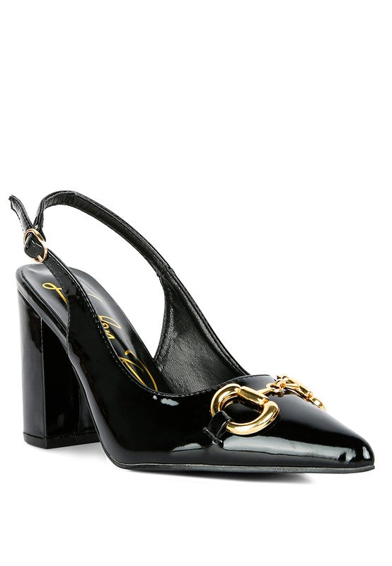 All-Nighter Pointed Toe Slingback Pumps-Black-Avah