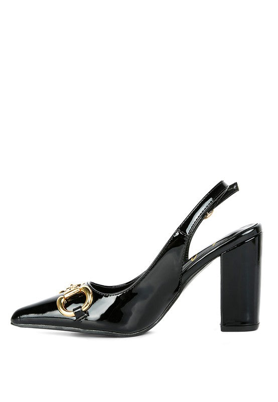 All-Nighter Pointed Toe Slingback Pumps-Black-Avah