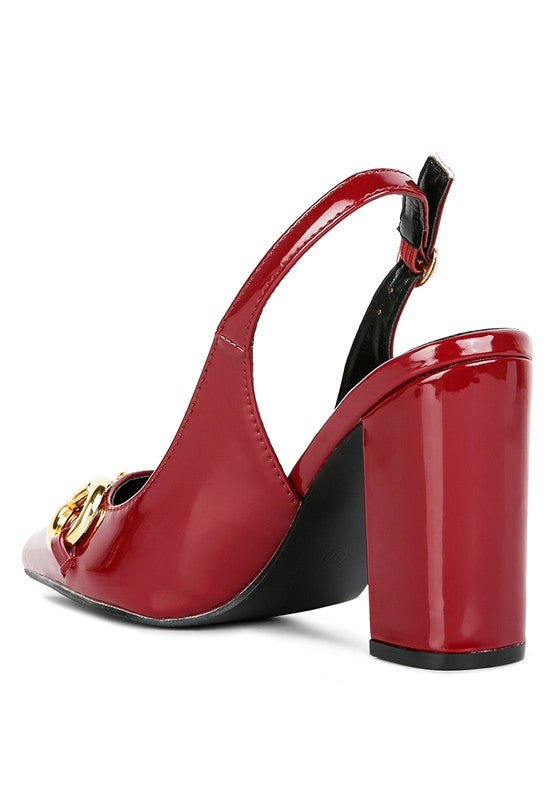 All-Nighter Pointed Toe Slingback Pumps-Burgundy-Avah