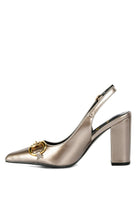 All-Nighter Pointed Toe Slingback Pumps-Champaign Gold-Avah